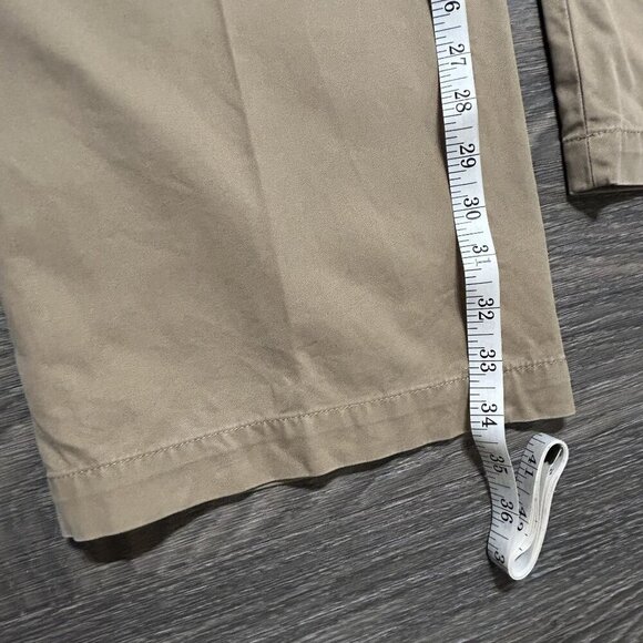 Banana Republic Flat Front Pants 33/34 Cotton Dawson Chino Khaki Front Straight - Picture 5 of 10